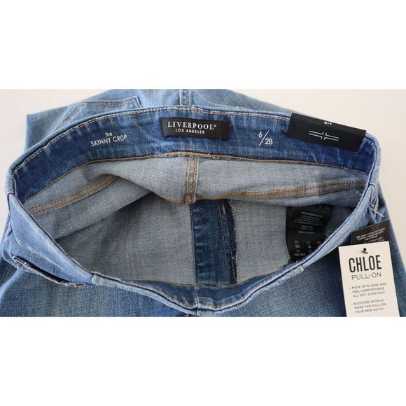 Liverpool LM7065CH1 Women's Sz 6 Blue Chloe Pull-On Skinny Crop Capri Jeans $89+ - Picture 3 of 7